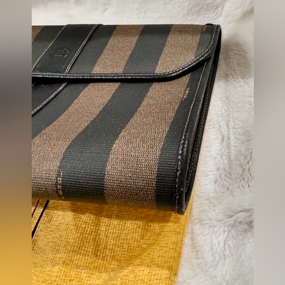 Fendi Vintage Pequin Clutch - Picture 4 of 8